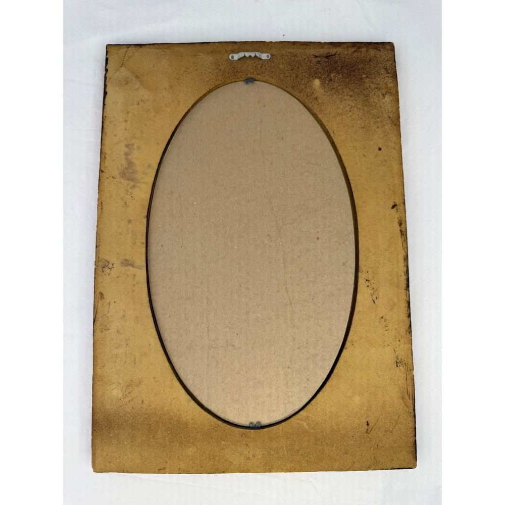Vintage Faux Wood Resin Butterfly Wheat Oval Picture Frame Rustic Cottagecore - Picture 9 of 13